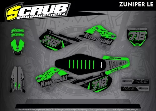Graphics + Seat Cover Kawasaki KX125 KX250 1999 2000 2001 2002 Decals Stickers