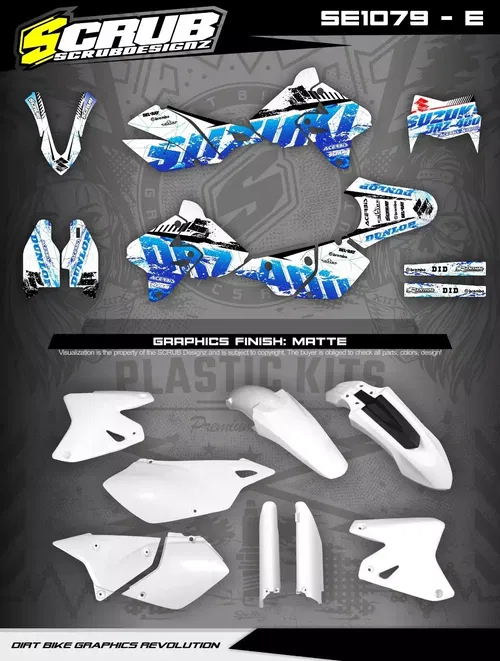 Plastics + Graphics Suzuki DRZ400 SM Supermoto DR-Z 1999-2024 decals stickers