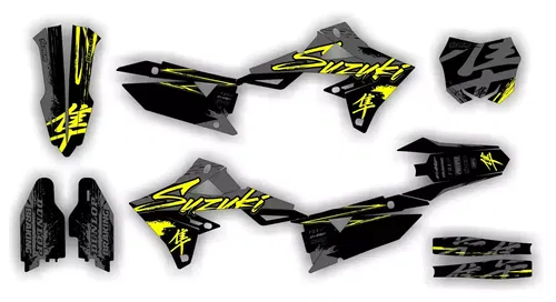 Plastics + Graphics Suzuki RMZ 450 2018-2025 RMZ 250 2019-2025 decals applied