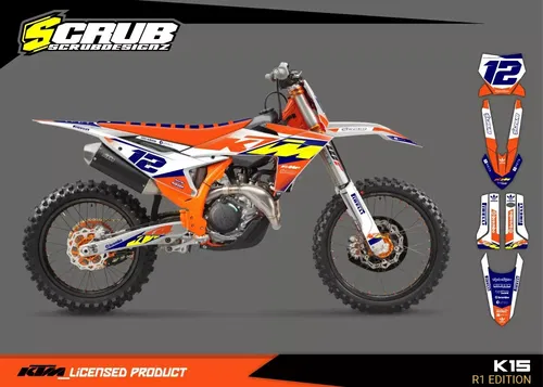 KTM Graphic SX SXf 2023 2024 125  250 300 350 450 Decals XC XCf SCRUB