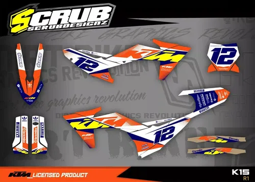 KTM Graphic SX SXf 2023 2024 125  250 300 350 450 Decals XC XCf SCRUB