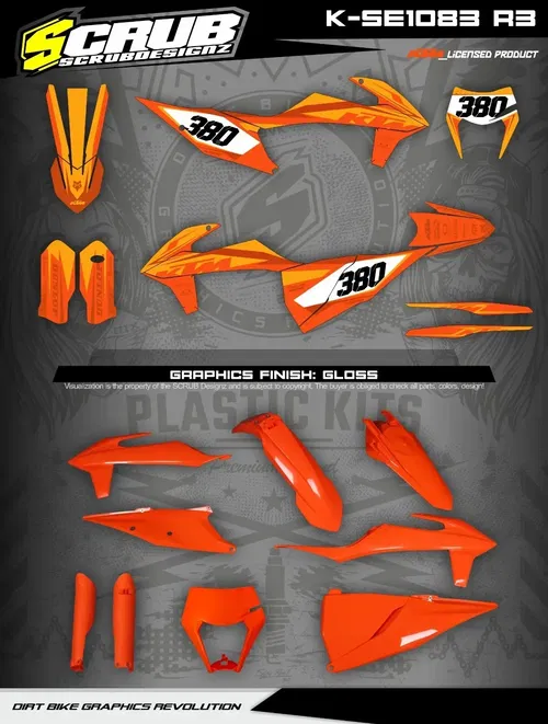 Plastics + Graphics KTM 2020 2021 2022 2023 XC-W XCF-W EXC EXC-F decals stickers