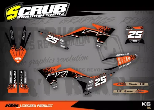 KTM 2023 2024 SX SX-F XC XC-F Graphics decals stickers kit | Custom race number
