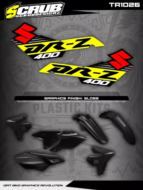 Suzuki DR-Z400 1999-2024 Restyle Plastics kit + decals applied DRZ 400