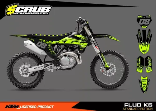 Plastics + Graphics KTM 2019 2022 SX SX-F XC XC-F Fluo decals custom race number