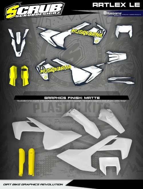 Plastics + Graphics Husqvarna TE FE 2017 2018 2019 150 250 350 450 501 applied