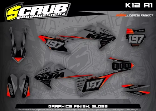 Plastics + Graphics + Seat cover KTM 2016-2018 XC XC-F SX SX-F | name+number