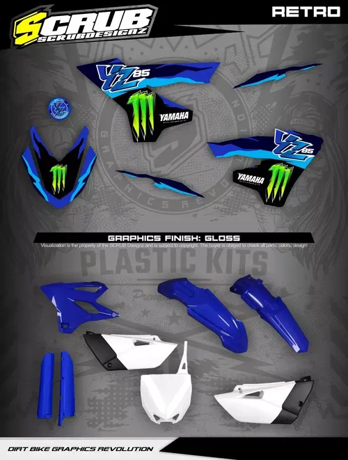 Restyle Yamaha YZ 85 2002-2018 Plastic Body Kit replica with decals