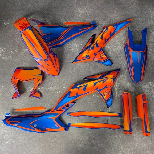 Plastics + Graphics KTM 2024 2025 EXC EXC-F XC-W XCF-W Orange Blue Restyle