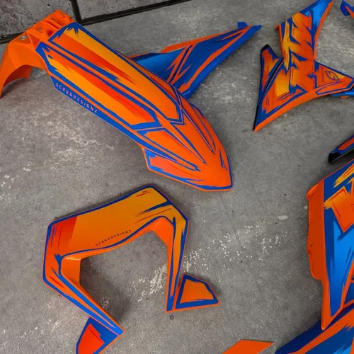 Plastics + Graphics KTM 2024 2025 EXC EXC-F XC-W XCF-W Orange Blue Restyle