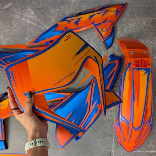 Plastics + Graphics KTM 2024 2025 EXC EXC-F XC-W XCF-W Orange Blue Restyle