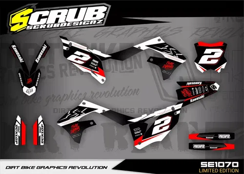 Graphics Kit Kawasaki KX450 2019-2023 KX250 2021-2024 KXF Decals Stickers