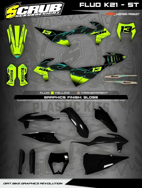 Plastics + Graphics KTM  XC-W XCF-W EXC EXC-F 2020 2021 2022 2023 Decals Fitted