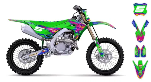 Graphics kit Kawasaki KX450 KX 450 2024 2025 + KX250 KX 250 2025 Stickers KX450X