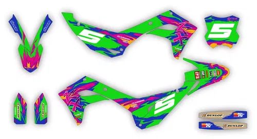 Graphics kit Kawasaki KX450 KX 450 2024 2025 + KX250 KX 250 2025 Stickers KX450X