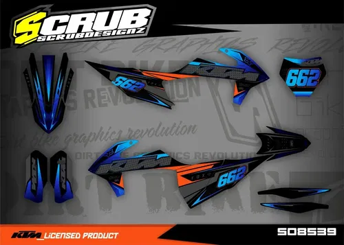 Plastics + Graphics applied KTM 2019-2022 XC XC-F SX SX-F Custom race number