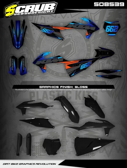 Plastics + Graphics applied KTM 2019-2022 XC XC-F SX SX-F Custom race number