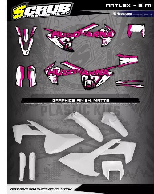 Plastics + Graphics Husqvarna TE FE 2017 2018 2019 150 250 350 450 501 applied