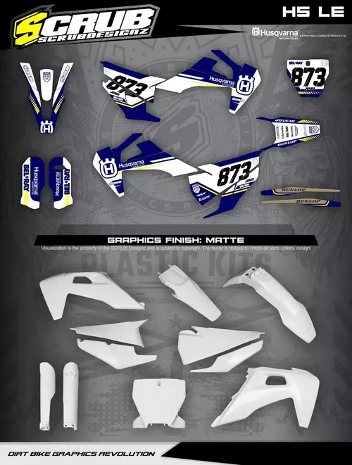 Graphics + Plastics Husqvarna TC FC FX 2019-2022 Custom race number + name