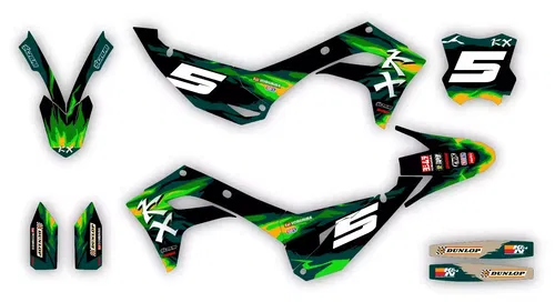 Kawasaki KX450 2024 2025 + KX250 2025 Graphics Decals Stickers SCRUB