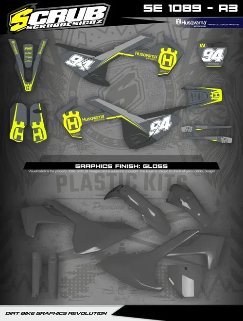 Plastics + Graphics Husqvarna TC FC FX 2016 2017 2018 125 250 300 450 applied