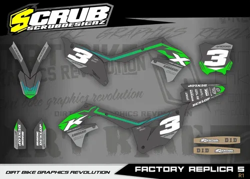 Graphics kit Kawasaki KXF 250 21-24 KXF450 19-23 KX 250F KX 450F Race Number