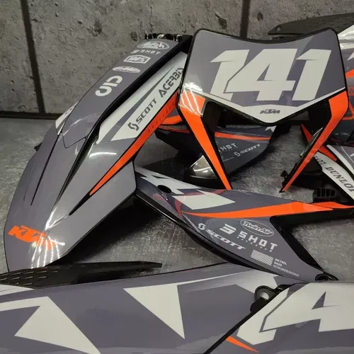 Plastics + Graphics applied KTM 2024 2025 EXC EXC-F XC-W XCF-W XW-F +Race number