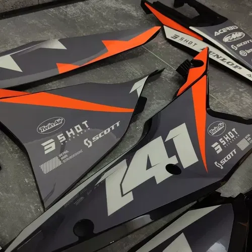 Plastics + Graphics applied KTM 2024 2025 EXC EXC-F XC-W XCF-W XW-F +Race number