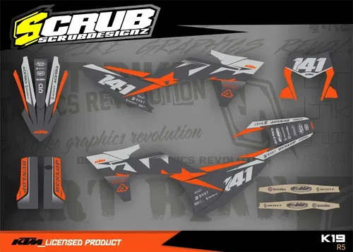 Plastics + Graphics applied KTM 2024 2025 EXC EXC-F XC-W XCF-W XW-F +Race number