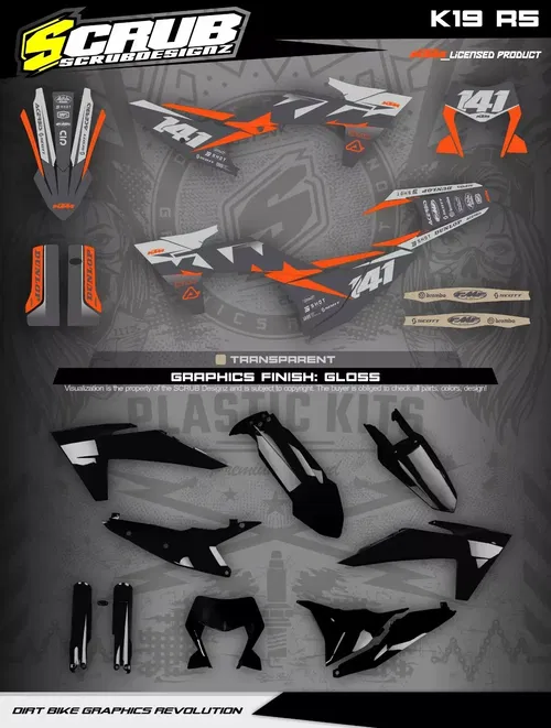 Plastics + Graphics applied KTM 2024 2025 EXC EXC-F XC-W XCF-W XW-F +Race number