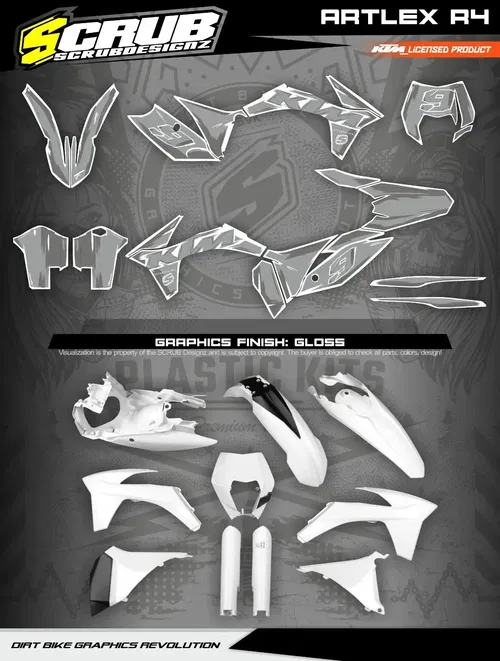 Plastics + Graphics KTM 2012 2013 XCF-W EXC EXC-F 125 200 250 300 350 450 500