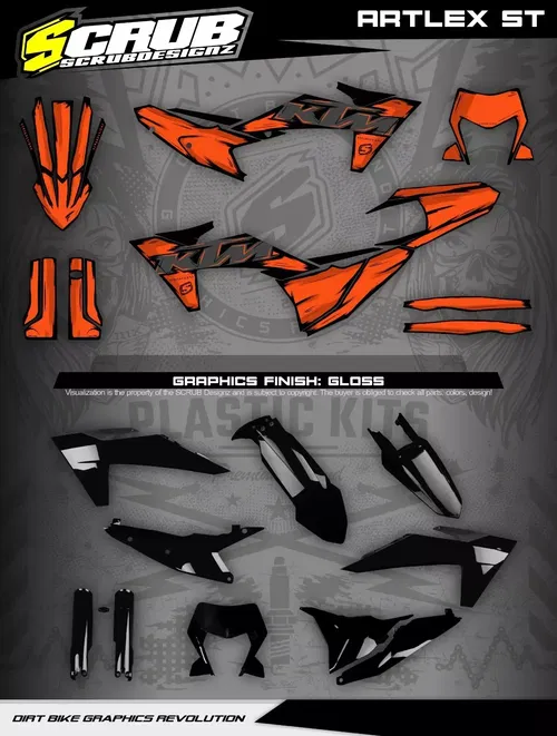 Plastics + Graphics KTM 2024 2025 XC-W XCF-W EXC EXC-F decals stickers kit