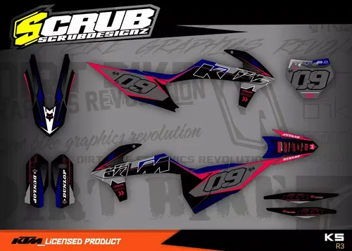 Plastics + Graphics applied KTM 2016-2018 XC XC-F SX SX-F | custom name+number