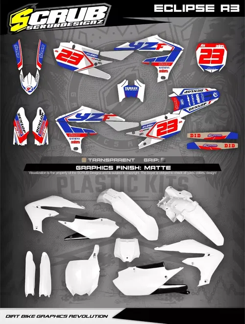 Plastics + Graphics Yamaha YZ450F 2018-2022 YZ250F 2019-2023
