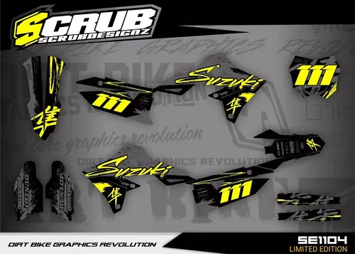 Plastics + Graphics RM Restyle Suzuki RM125 RM250 2004-2008  fitted decals