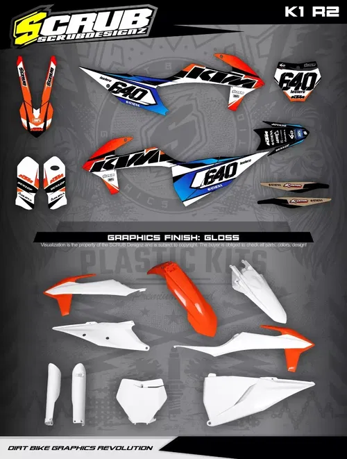 Plastics + Graphics applied KTM 2019-2022 XC XC-F SX SX-F custom name + number