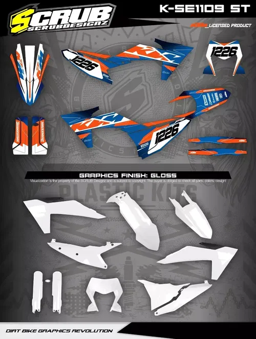 Plastics + Graphics KTM 2024 2025 XC-W XCF-W EXC EXC-F decals stickers kit