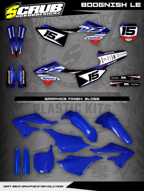 Plastics + Graphics Yamaha YZ125 YZ250 2022 2023 2024 2025 + Race number