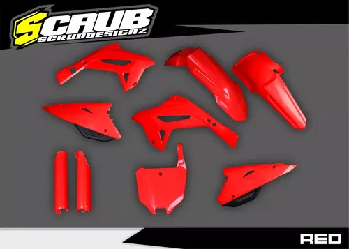 Honda 2000-2001 CR125R CR250R | New Polisport CR Restyle Plastic kit 2023 Red