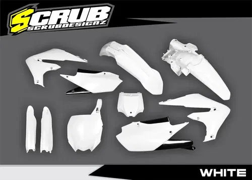 Yamaha YZ250F 2019 2020 2021 2022 2023 Plastics kit + Fork guards WHITE YZ 250f