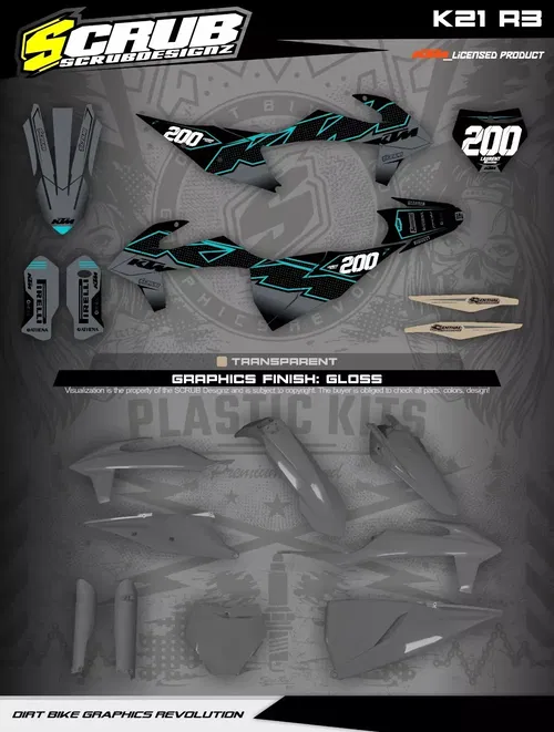 Plastics + Graphics applied KTM 2019-2022 XC XC-F SX SX-F Custom name + number