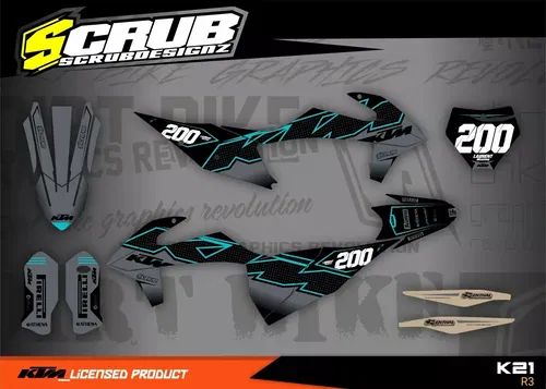 Plastics + Graphics applied KTM 2019-2022 XC XC-F SX SX-F Custom name + number