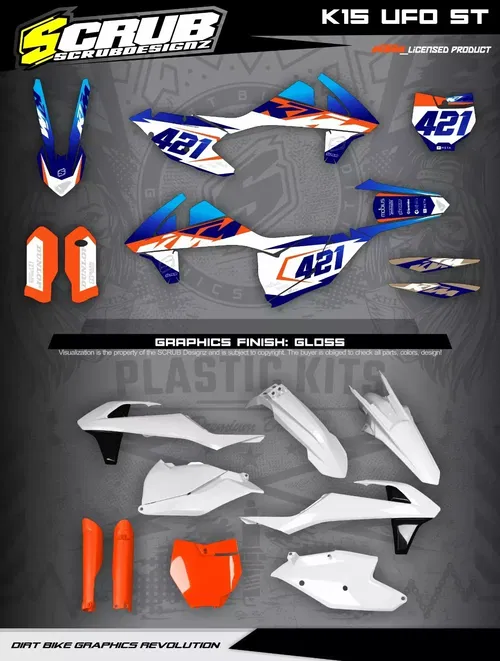 Plastics + Graphics applied KTM 2016-2018 XC XC-F SX SX-F | custom name+number