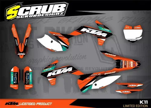 KTM graphics SX SXf 125 150 250 350 450 2013 2014 2015 '13 '14 '15 SCRUB decals