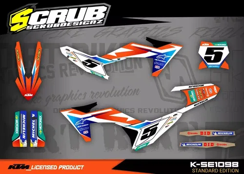 KTM 2023 2024 SX SX-F XC XC-F Graphics decals stickers kit | Custom race number