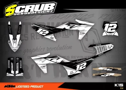 KTM 2023 2024 SX SX-F XC XC-F Graphics decals stickers kit | Custom race number