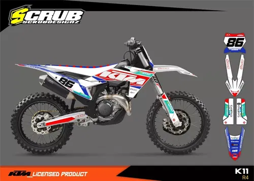 KTM Graphics 2023 2024 SX SX-F XC XC-F decals stickers kit | Custom race number