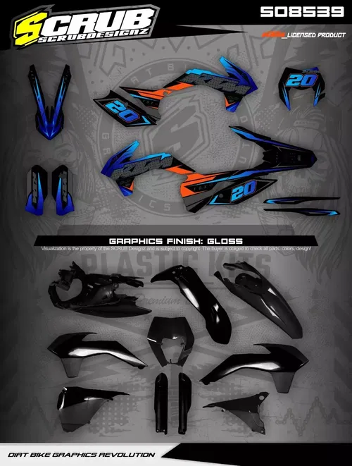 Plastics + Graphics KTM 2016 XC-W XCF-W EXC EXC-F Custom race number
