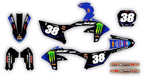 Yamaha YZ450F 2023 2024 2025 + YZ250F 2024 2025 Graphics decals stickers kit