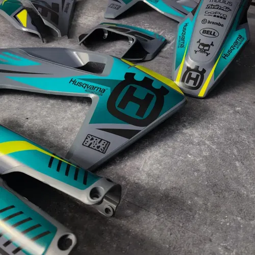 Plastics + Graphics Husqvarna TE FE 2020 2021 2022 2023 Gray Yellow